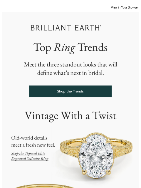 brilliantearth newsletter: Vintage, sculptural, and bold rings are in