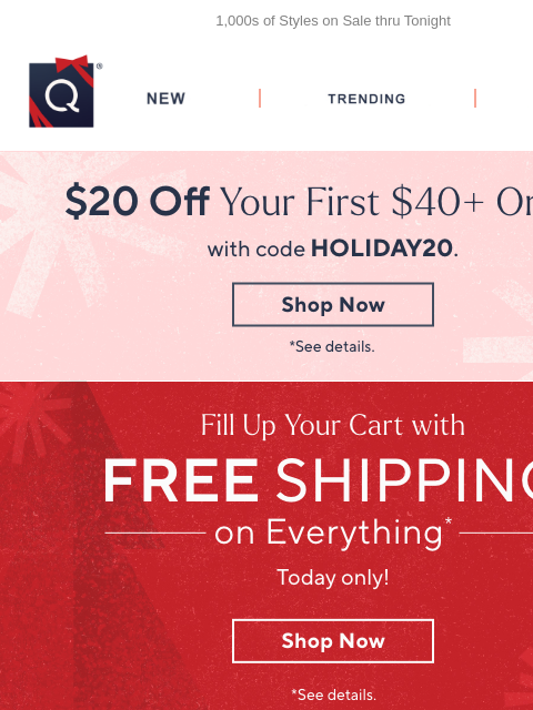 qvcemail newsletter: Today! Free Ship & Denim & Co.® TSV® + Get $20 Off