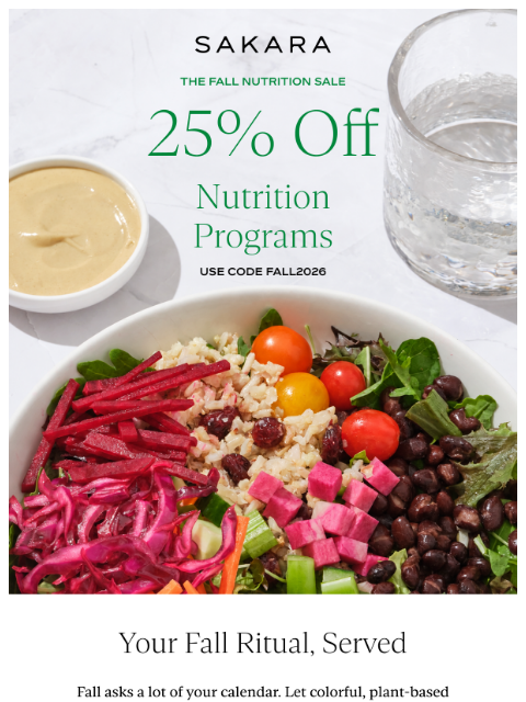 sakaralife newsletter: The Fall Nutrition Sale Is Here
