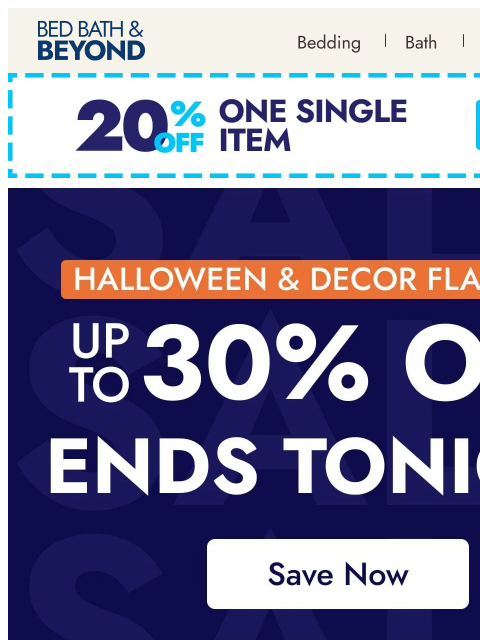 bedbathandbeyond newsletter: Final hours for Halloween flash deals 👻
