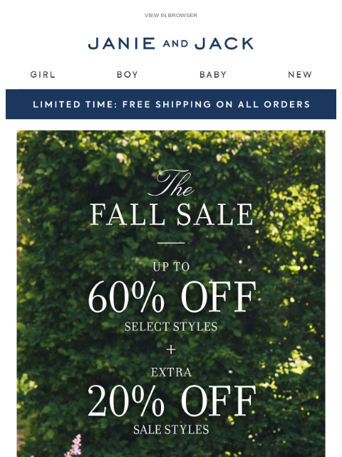 janieandjack newsletter: Enjoy up to 60% off sale & free shipping