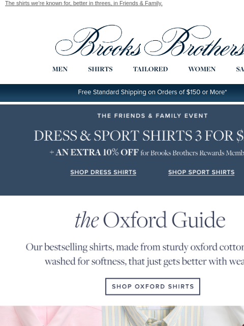 brooksbrothers newsletter: Oxford shirts 3 for $229 + an extra 10% off for re...