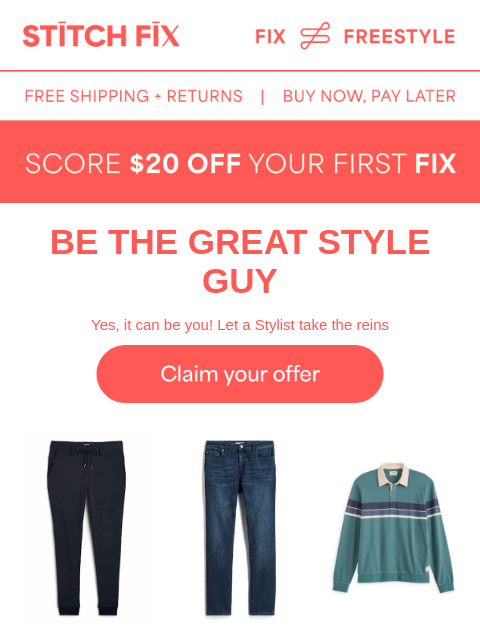 stitchfix newsletter: Great ‘fits, zero decisions