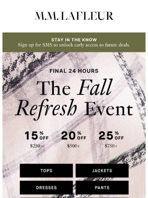 mmlafleur newsletter: Final Hours: The Fall Refresh Event