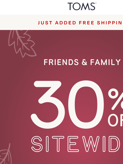 toms newsletter: 30% Off + Free Shipping + 3x Points = Insane Deal ...