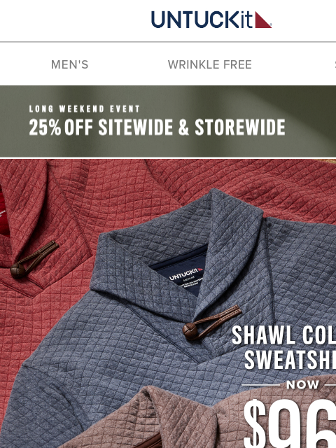 untuckit newsletter: Last Chance: Shawl Collar Sweatshirt Now $96 (Was ...