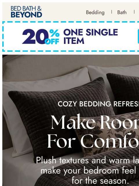 bedbathandbeyond newsletter: Turn up the cozy for fall 🍂