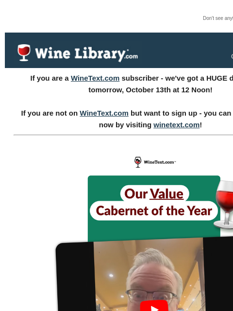 winelibrary newsletter: Our Value Cabernet of the Year! 94 Points and unde...