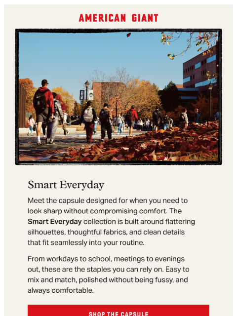 american-giant newsletter: New: The Smart Everyday Capsule