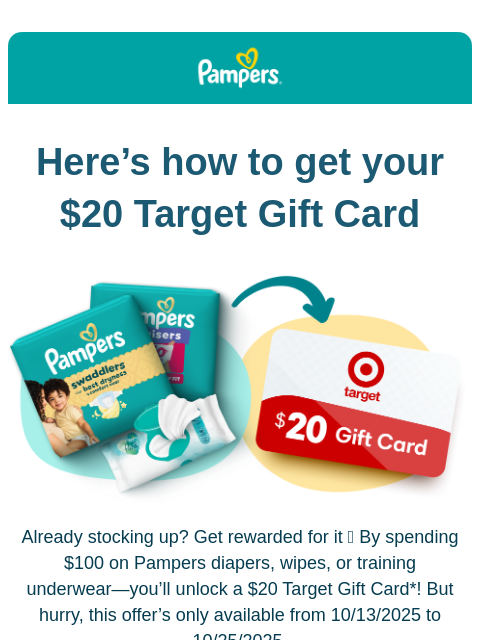 pampers newsletter: Score a $20 Target Gift Card