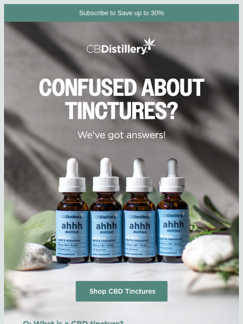 thecbdistillery newsletter: Confused about tinctures?