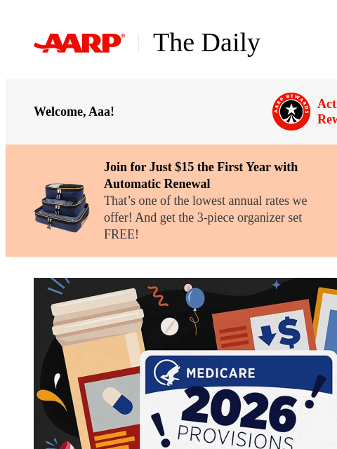aarp newsletter: The Daily — 7 Changes You'll See Coming to Medicar...