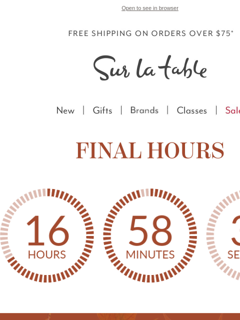 surlatable newsletter: Final Hours of Our Cyber Fall Flash Sale π¨