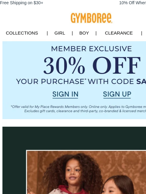 gymboree newsletter: NEW Holiday Gymmies Now 30% Off ๐