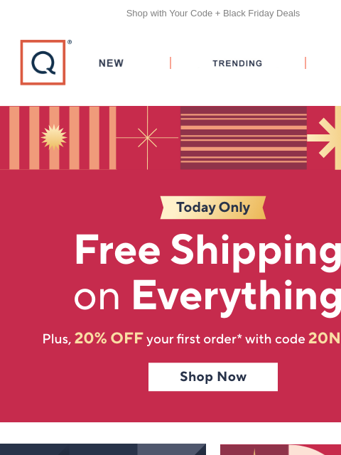 qvcemail newsletter: Today Only! Free Shipping & 20% Off