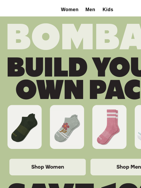 bombas newsletter: Build Your Dream Pack, Save 10%