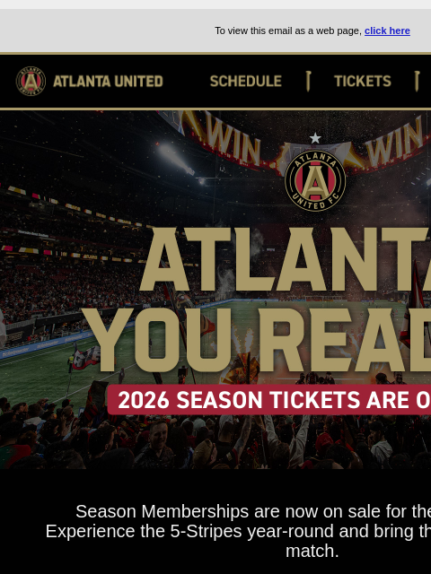 atlutd newsletter: SEASON TICKETS ONSALE