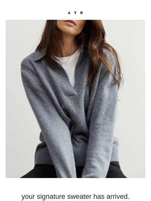 ayr newsletter: our cult classic cashmere polo