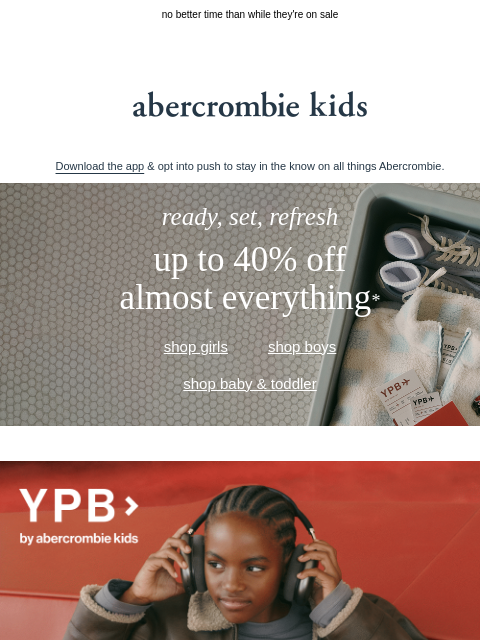abercrombie newsletter: they're a match for these new active sets