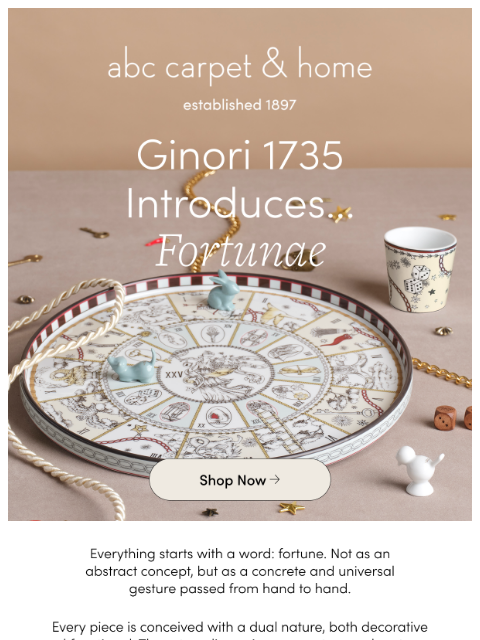 abchome newsletter: Just Arrived: Ginori 1735 Fortunae
