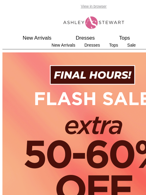 ashleystewart newsletter: Final hours 🚨 Flash Sale Ends Tonight!