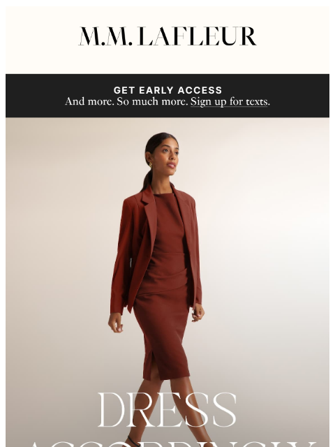 mmlafleur newsletter: New In: Machine-washable power dresses.