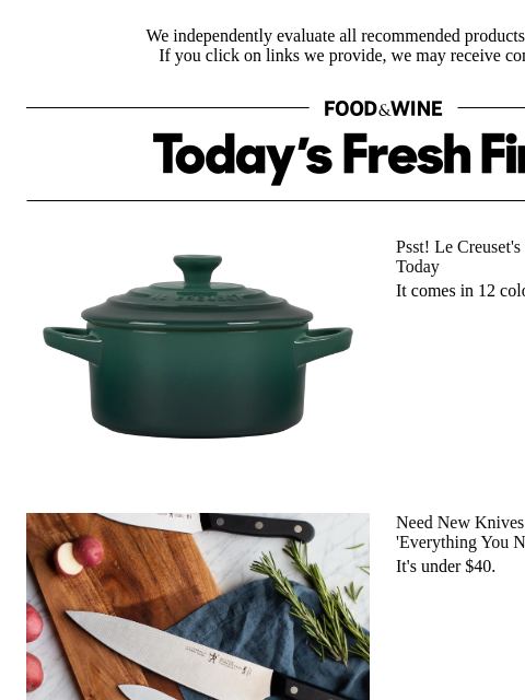 foodandwine newsletter: Under $40: The Starter Knife Set That Has 'Everyth...