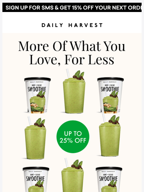daily-harvest newsletter: Buy more, save more