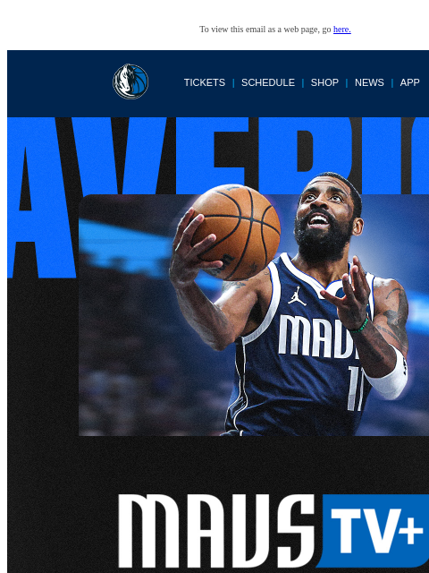 mavsmail newsletter: Stream Your Mavs Anytime with MavsTV+