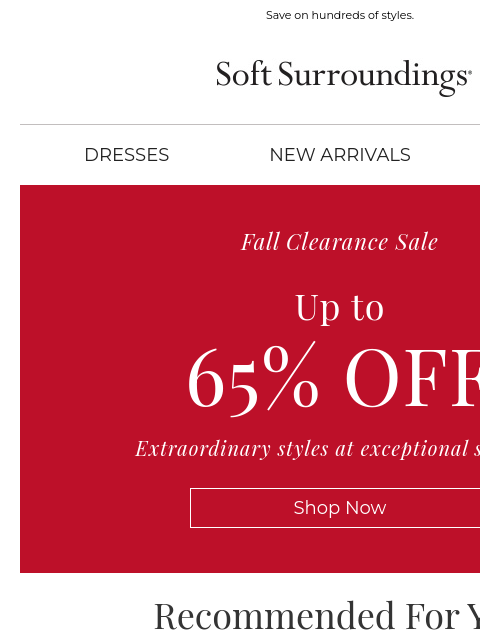 softsurroundings newsletter: Fall Clearance Sale