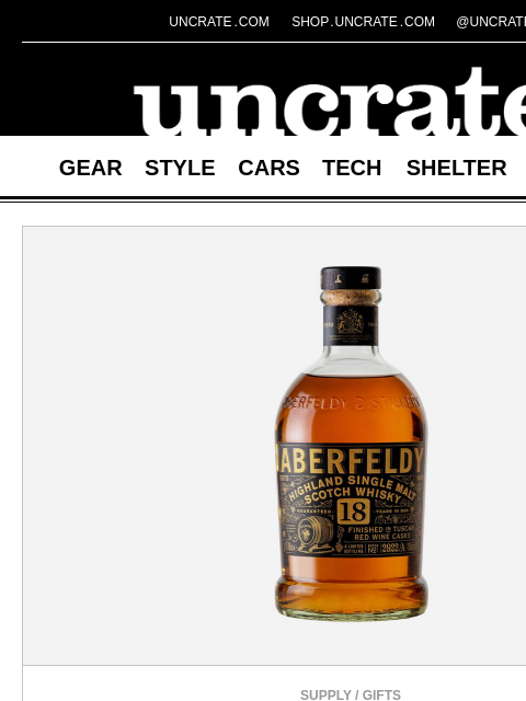 uncrate newsletter: Aberfeldy Tuscan Red Wine Cask 18 Year Single Malt...