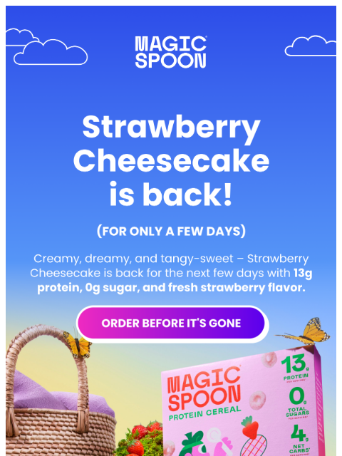magicspoon newsletter: π Strawberry Cheesecake - back for a few days onl...