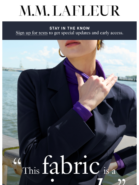 mmlafleur newsletter: BACK IN STOCK: Cult-Favorite Suiting