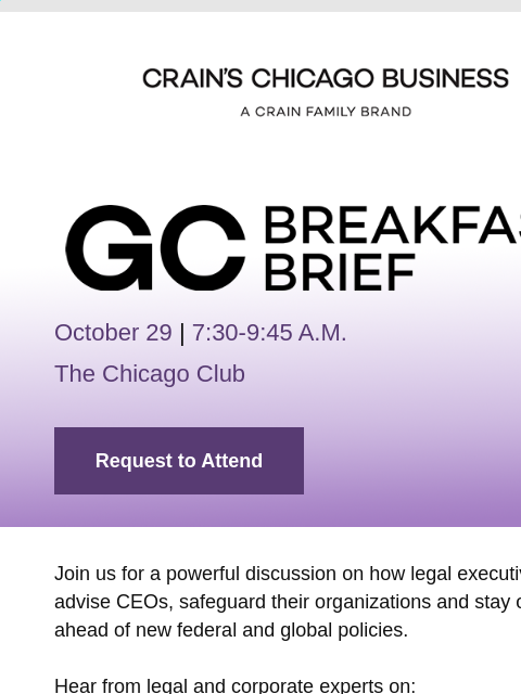 crainliveevents newsletter: The Rules Are Changing — Is Your C-Suite Ready?