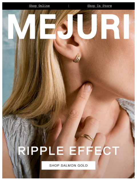 mejuri newsletter: New In: Salmon Gold Pieces