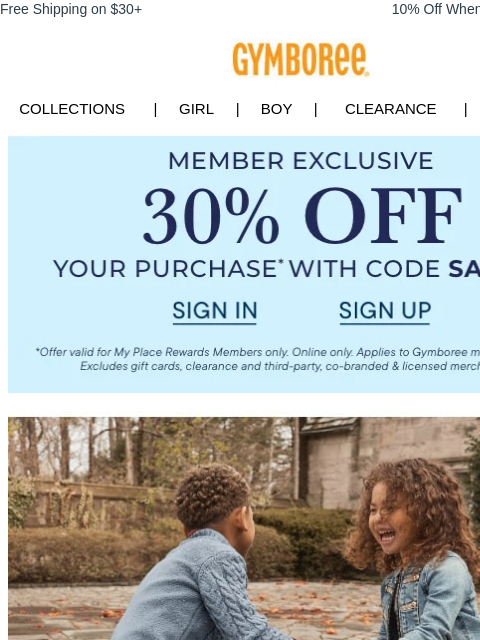 gymboree newsletter: FINAL HOURS: 30% Off October's Most-Loved Looks