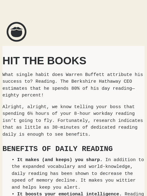 beardbrand newsletter: Hit the books