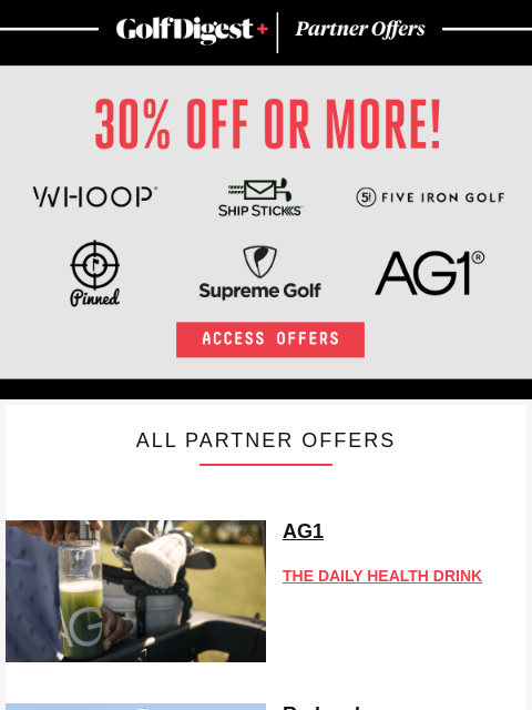 golfdigest newsletter: Improve your game with Partner Offers