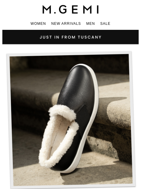 mgemi newsletter: Our Shearling-Lined Sneaker Is Here!