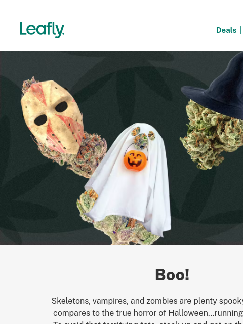 leafly newsletter: Scary strains for Halloween sessions 👻