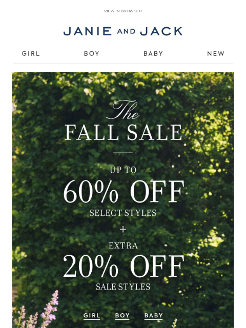 janieandjack newsletter: Our Fall Sale ends soon…