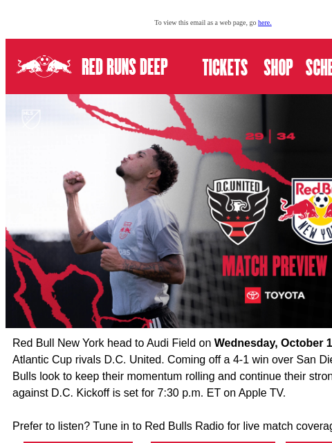 newyorkredbulls newsletter: Matchup Preview: RBNY vs DC United 10/14