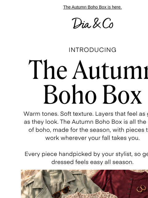 dia newsletter: Your boho era just got a fall chapter