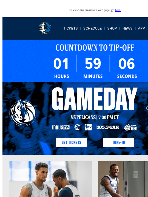 mavsmail newsletter: Gameday Guide: Mavs vs Pelicans