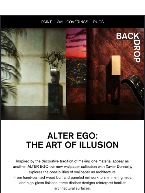backdrophome newsletter: ALTER EGO: A New Perspective on Wallpaper