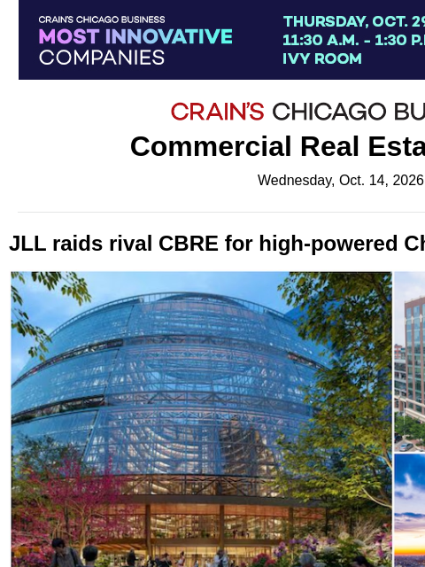 crainalerts newsletter: CBRE brokers jump ship