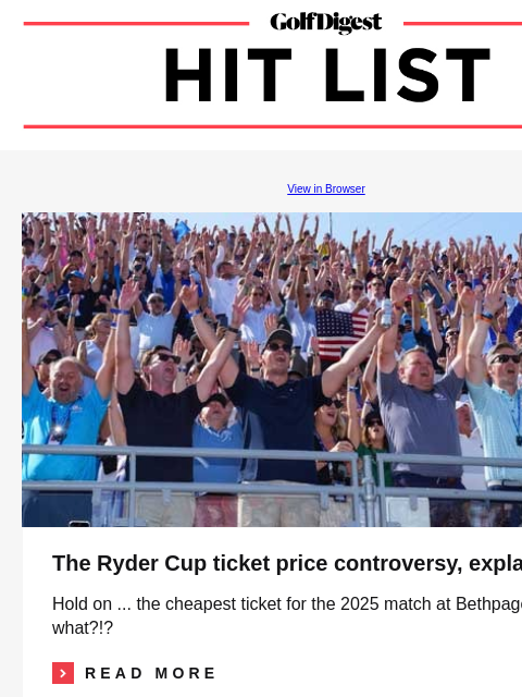 Andrew 'Beef' Johnston tells all-time story about trying (and failing) to out-drink John Daly in Turkey GolfDigest View in Browser Ryder Cup The Ryder Cup ticket price controversy, explained