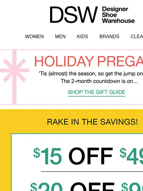 dsw newsletter: $15 off ends TONIGHT ⏳