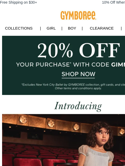 gymboree newsletter: STARTS NOW: 20% Off your order + NEW Holiday colle...