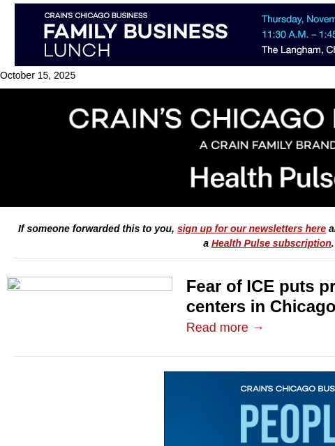 crainalerts newsletter: FQHCs face empty streets, waiting rooms